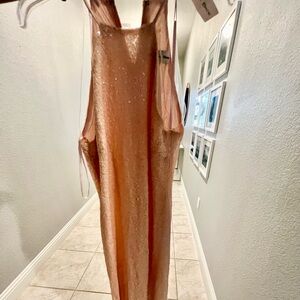 NWT Boutique Long Sequin Pink Bridesmaid or Formal Dress